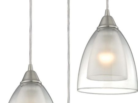 Layers 3 Light Pendant In Satin Nickel and Clear Glass For Discount