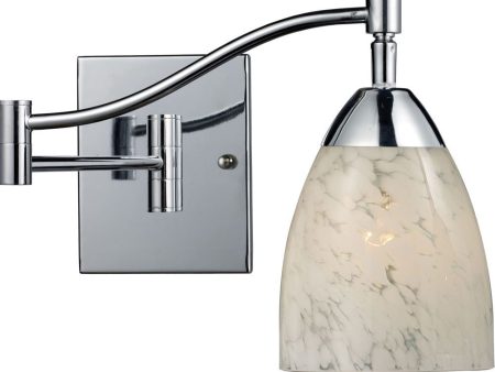 Celina 1 Light Led Swingarm Sconce In Polished Chrome and Snow White Discount