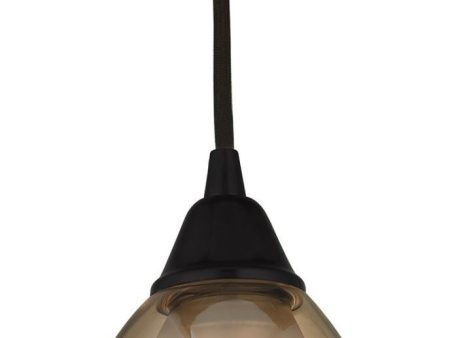 Layers 1 Light Pendant In Oil Rubbed Bronze and Amber Teak Glass Fashion