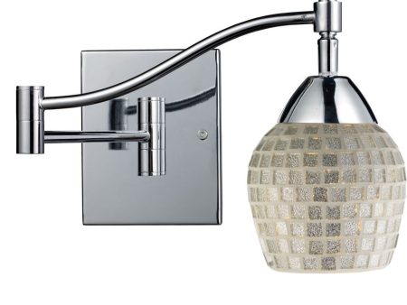 Celina 1 Light Led Swingarm Sconce In Polished Chrome and Silver Glass Online now