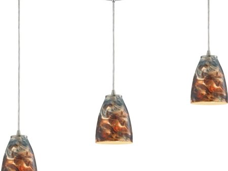 Abstractions 3 Light Pendant In Satin Nickel Hot on Sale