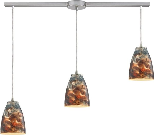 Abstractions 3 Light Pendant In Satin Nickel Hot on Sale